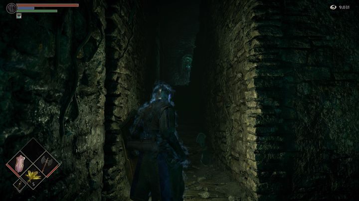 After leaving the chamber, you will find the staircase entrance to the right - Demons Souls Remake: The Ritual Path (4-2) - walkthrough - Temple of Storms (Region 4) - Demons Souls Remake Guide