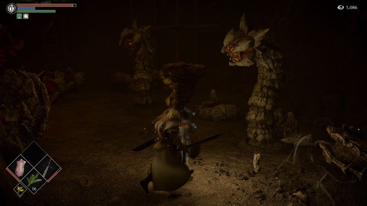 After jumping down to the very bottom, you will get to a place full of sand - Demons Souls Remake: The Tunnel City (2-2) - walkthrough - Tunnel of the Stone Fang (Region 2) - Demons Souls Remake Guide