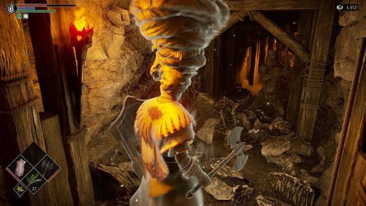 Beware of the enemies that will appear after the destruction of the obstacle - Demons Souls Remake: The Tunnel City (2-2) - walkthrough - Tunnel of the Stone Fang (Region 2) - Demons Souls Remake Guide