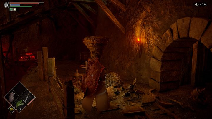 After picking up all the items, go to the upper floor, to the tunnel's entrance from the picture - Demons Souls Remake: The Tunnel City (2-2) - walkthrough - Tunnel of the Stone Fang (Region 2) - Demons Souls Remake Guide