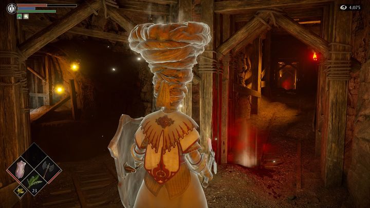 Going further, you will encounter yellow lights again - Demons Souls Remake: The Tunnel City (2-2) - walkthrough - Tunnel of the Stone Fang (Region 2) - Demons Souls Remake Guide