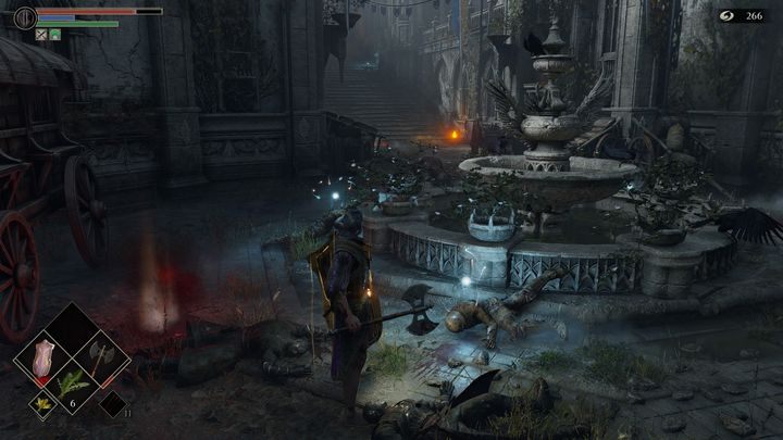 For now, head towards the stairs to the left of the fountain - Demons Souls Remake: Inner Ward (1-3) - walkthrough - Boletarian Palace (Region 1) - Demons Souls Remake Guide