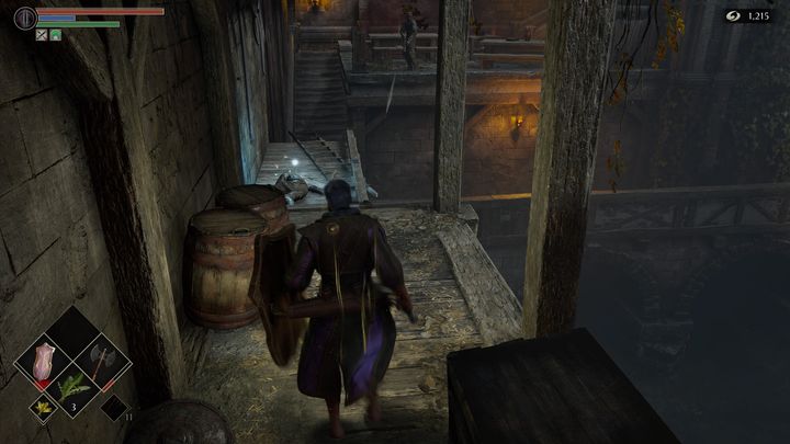 Then head towards the crossbow enemy, kill him and go up - Demons Souls Remake: Inner Ward (1-3) - walkthrough - Boletarian Palace (Region 1) - Demons Souls Remake Guide