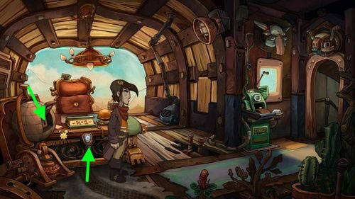 Now look closer at the Globe - Find coffee water ingredients | Part 1 - Kuvaq - Part 1 - Kuvaq - Deponia Game Guide & Walkthrough