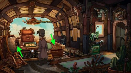 Hidden drawer will appear from the desk - Find coffee water ingredients | Part 1 - Kuvaq - Part 1 - Kuvaq - Deponia Game Guide & Walkthrough
