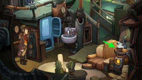 Leave the Town Hall and go to the Tonis house - Find coffee water ingredients | Part 1 - Kuvaq - Part 1 - Kuvaq - Deponia Game Guide & Walkthrough