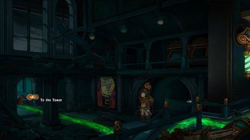 Use the Torch Light on the Part of Phosphor Trace and follow it - Find Goal | Part 3 - Lower Ascension Station - Part 3 - Lower Ascension Station - Deponia Game Guide & Walkthrough