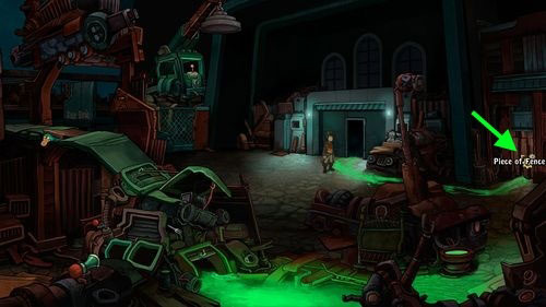 Once again use Torch Light on the Phosphor Trace, noticing that it leads to the fence on the right - Find Goal | Part 3 - Lower Ascension Station - Part 3 - Lower Ascension Station - Deponia Game Guide & Walkthrough