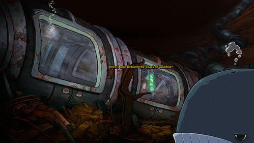 Unfortunately, the further way is blocked by junk - Find Goal | Part 3 - Lower Ascension Station - Part 3 - Lower Ascension Station - Deponia Game Guide & Walkthrough