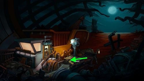 Take a look at the Chest under the lamp and open it using the Bozos Key - Fix Goals implant | Part 3 - Lower Ascension Station - Part 3 - Lower Ascension Station - Deponia Game Guide & Walkthrough