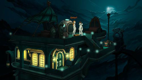 In the next scene Cletus tries to convince Goal that Deponia is uninhabited so it can be destroyed - Return Goal her true personality | Part 3 - Lower Ascension Station - Part 3 - Lower Ascension Station - Deponia Game Guide & Walkthrough