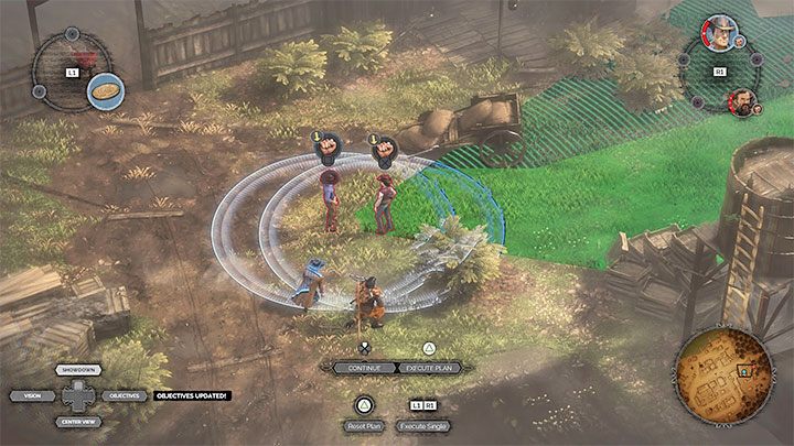 Once again, use the footprints trick to draw a single opponent away - Desperados 3: Find Cooper and Kate - mission 8, walkthrough - Mission 8 - One Hell of a Night - Desperados 3 Guide