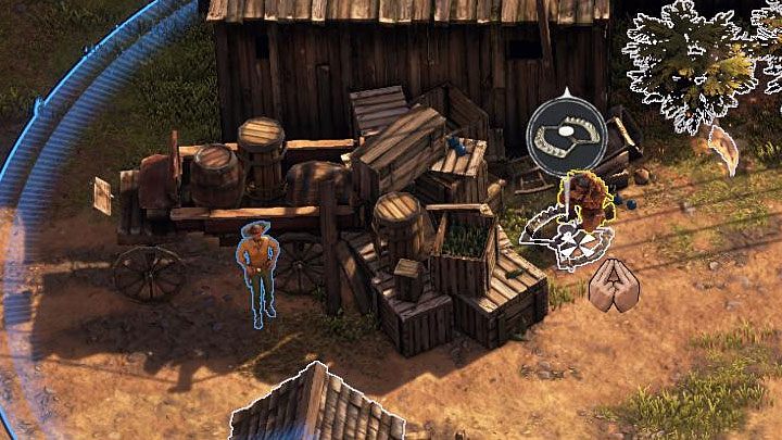 The mission starts at the back of a large building (M3,1) - Desperados 3: Escape from an ambush and kill Jarvis - mission 3, walkthrough - Mission 3 - Troublemakers in Flagstone - Desperados 3 Guide