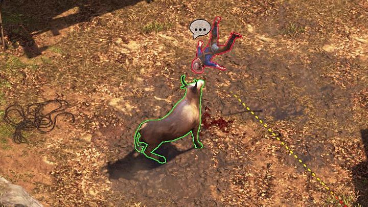 When you reach the roof, use Showdown Mode to plan the toss of a coin at the bull (M3,1) - Desperados 3: Escape from an ambush and kill Jarvis - mission 3, walkthrough - Mission 3 - Troublemakers in Flagstone - Desperados 3 Guide