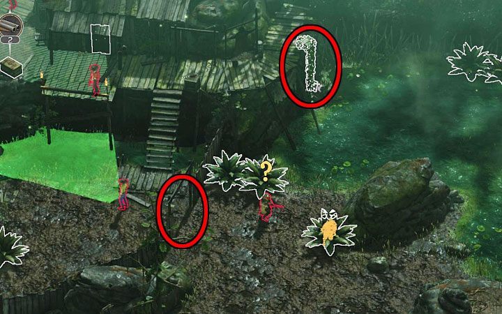 The southern part of the village can be accessed by two main pathways (M11,6) - weve marked them in the attached screenshot - Desperados 3: Reach the village with all heroes - mission 11, walkthrough - Mission 11 - Burn the Queen - Desperados 3 Guide