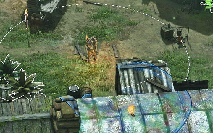 Select any character and pick up any of the burning torches (PC version - press CTRL and click on the torch) - Desperados 3: Infiltrate and set fire to the Queen - mission 11, walkthrough - Mission 11 - Burn the Queen - Desperados 3 Guide