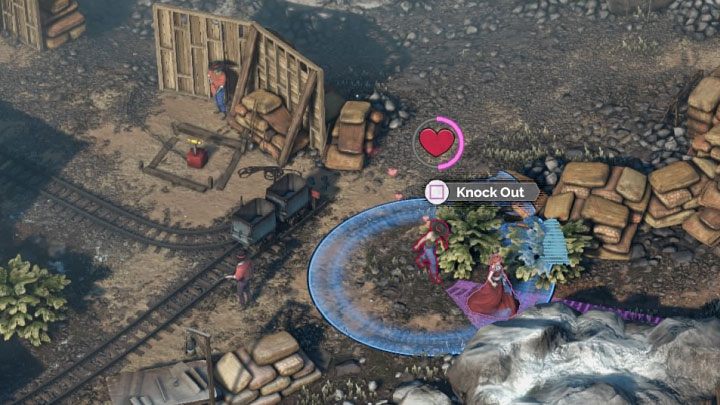 In the main section of the quarry (M6,2) you should use Kates ability to distract and draw away individual opponents from the main area and eliminate them once they reach the bushes or one of the side paths - Desperados 3: Find the dynamite, option 2 - mission 6, walkthrough - Mission 6 - The Bridge at Eagle Falls - Desperados 3 Guide