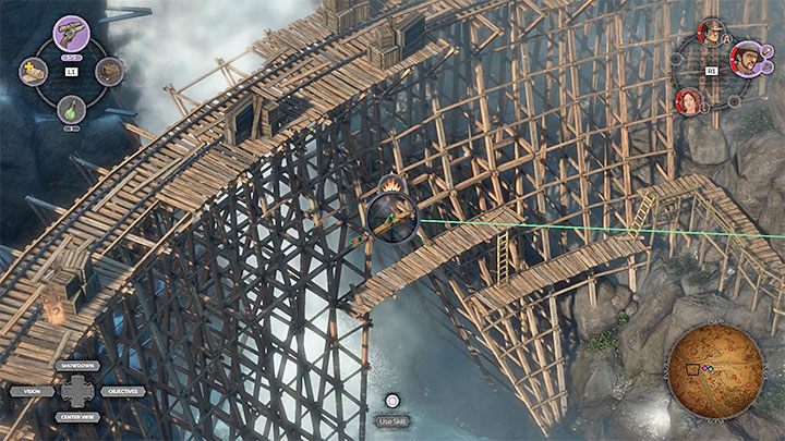 Head towards the bridge (M6,19) only after you have defeated the Long Coat enemy - Desperados 3: Plant dynamite and detonate the bridge - mission 6, walkthrough - Mission 6 - The Bridge at Eagle Falls - Desperados 3 Guide