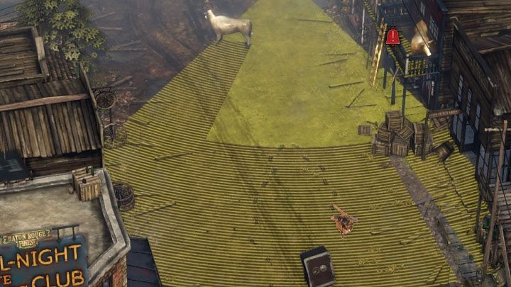 This challenge is related to the mechanics of leaving footprints on muddy ground - Desperados 3: Mission 8 - map, badges - Mission 8 - One Hell of a Night - Desperados 3 Guide