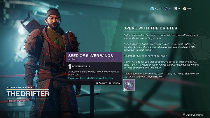 After acquiring the Seed of Silver Wings artifact, you must travel to The Tower and talk to The Drifter - Destiny 2: Engrams - how to decode? - Destiny 2: FAQ - Destiny 2 Game Guide