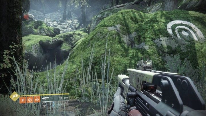 Entrance to The Lost Sector - note the distinctive icon on the rock, you will see the same ones on the map - Destiny 2: Weapons and armor - how to get? - Destiny 2: Equipment - Destiny 2 Game Guide