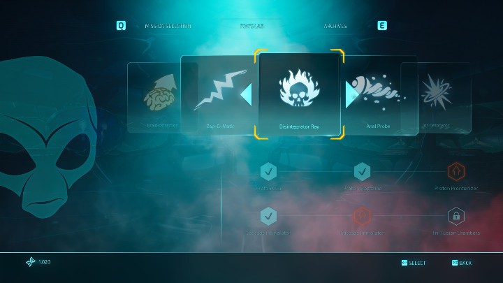 The Disintegrator Ray has 6 upgrades - Destroy All Humans 2020: Disintegrator Ray weapon, upgrades, tips - Weapons, skills and upgrades - Destroy All Humans Remake Guide