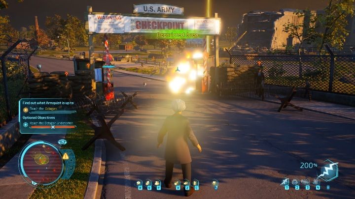 Theres a challenge at the end of the bridge - Destroy All Humans 2020: Mr. Crypto goes to capitol city - Entering the Octagon - Walkthrough - Destroy All Humans Remake Guide