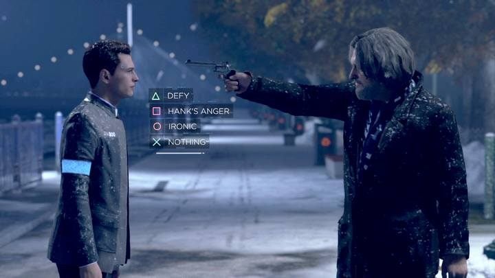 This scene always occurs; you dont want to die - dont tease Hank. - How to prevent the death of Connor in Detroit Become Human? - FAQ - Detroit Become Human Guide