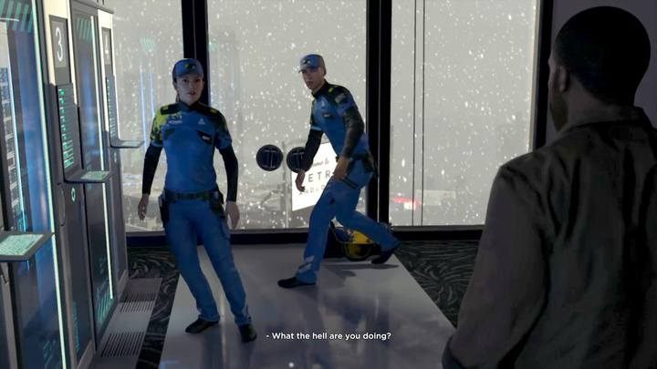 If you do not lock the door, the room will be stormed by a guard who is a potential threat. - The Stratford Tower | Marcus | Detroit Become Human Walkthrough - Marcus Walkthrough - Detroit Become Human Guide