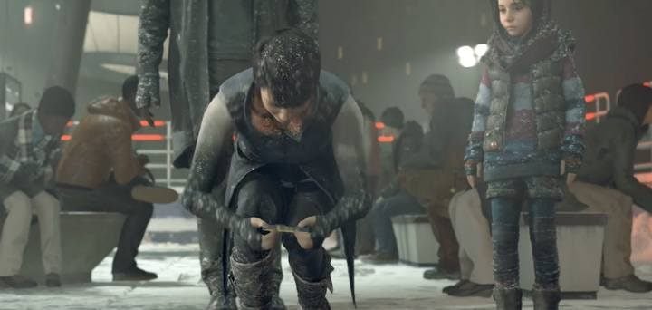 Finding the tickets of the couple that run for the bus is the only way to get across the border for the three of you. - Battle for Detroit - Kara | Detroit Become Human Walkthrough - Shared scenes - Detroit Become Human Guide