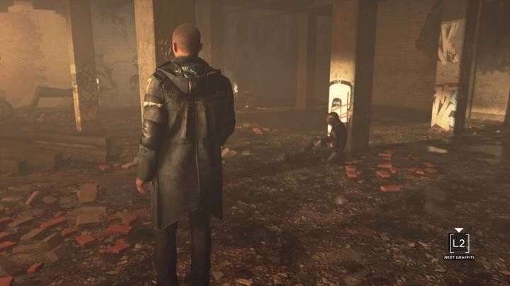 To access the upper floor perform a simulation of the course to your left, through the ruins - Jericho & Time to Decide | Marcus | Detroit Become Human Walkthrough - Marcus Walkthrough - Detroit Become Human Guide