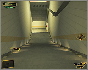 Regardless of whether you have reached the fenced area or ignored the possibility, you have to enter the building and follow the only possible corridor #1, finding an Ebook on your way - (1) Reaching room 404 - Confronting Eliza Cassan - Deus Ex: Human Revolution Game Guide