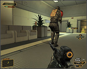 In both cases you must reckon with encountering two additional guards - (2) Peaceful solution: Getting out of the ambush - Confronting Eliza Cassan - Deus Ex: Human Revolution Game Guide