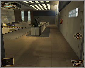 Your target is to reach the elevators and its worth to dedicate some time to find the new weapon upgrade - (2) Peaceful solution: Getting out of the ambush - Confronting Eliza Cassan - Deus Ex: Human Revolution Game Guide