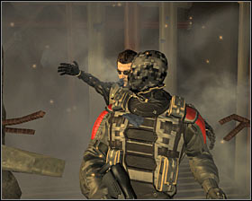 Take a look around the server room for a destructible wall #1, possible to destroy only with the Punch Through Walls augmentations - (2) Aggressive solution: Getting out of the ambush - Confronting Eliza Cassan - Deus Ex: Human Revolution Game Guide