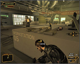 12 - (3) Peaceful solution: Reaching the staircase at the back of the studio - Confronting Eliza Cassan - Deus Ex: Human Revolution Game Guide