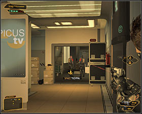 2 - (3) Aggressive solution: Reaching the staircase at the back of the studio - Confronting Eliza Cassan - Deus Ex: Human Revolution Game Guide