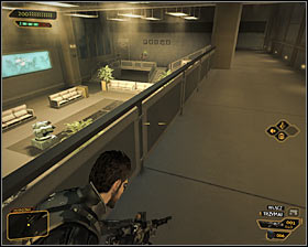 After pressing the button, be ready for more mercenaries to come - (5) Peaceful solution: Summoning the funicular - Confronting Eliza Cassan - Deus Ex: Human Revolution Game Guide