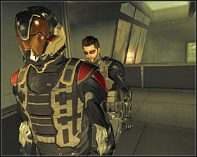I would definitely recommend to continue exploring the area - (7) Peaceful solution: Reaching the staircase - Confronting Eliza Cassan - Deus Ex: Human Revolution Game Guide