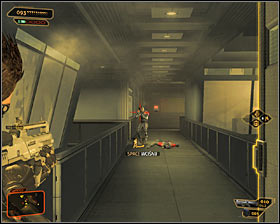 After disarming the lock enter the armory, in which you will find lots of weapons, ammunition and a weapon upgrade #1 - (7) Aggressive solution: Reaching the staircase - Confronting Eliza Cassan - Deus Ex: Human Revolution Game Guide