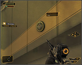 CAREFULLY approach the stairs leading onto level 1 - (8) Reaching the sub-basement - Confronting Eliza Cassan - Deus Ex: Human Revolution Game Guide