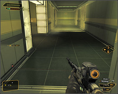 Make sure that the mines are at least deactivated and only then go down the stairs onto level 1 (screen above) - (8) Reaching the sub-basement - Confronting Eliza Cassan - Deus Ex: Human Revolution Game Guide