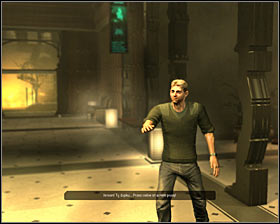 Get out of Jensens apartment and head towards the left elevator #1, the one which will take you to the ground floor - (1) Reaching the Convention Center - Finding Isaias Sandoval - Deus Ex: Human Revolution Game Guide