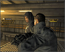If you chose the western sewers tunnel, youll meet four opponents and two of them will stand closer to you that others #1 - (4) Peaceful solution: Getting into the Harvesters hideout - Find Vasili Sevchenkos GPL Device - Deus Ex: Human Revolution Game Guide