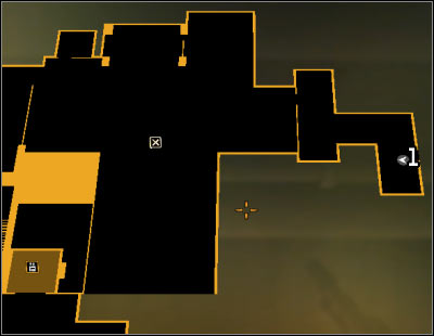 Map legend: 1 - Start place of exploration of the Harvesters hideout on level -2 - (5) Peaceful solution: Going through the Harvesters hideout - Find Vasili Sevchenkos GPL Device - Deus Ex: Human Revolution Game Guide