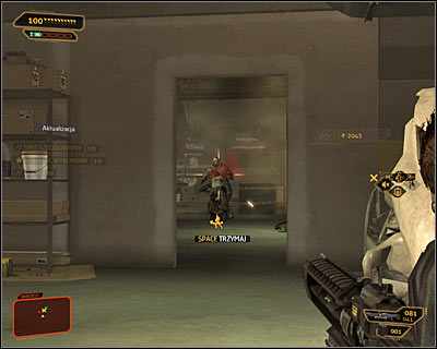 Do not worry though if you are unable to break down walls, because you can simply go to the west and after reaching another large area start shooting at new enemies (screen above) - (5) Aggressive solution: Going through the Harvesters hideout - Find Vasili Sevchenkos GPL Device - Deus Ex: Human Revolution Game Guide