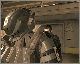 After exploring the main area, go to its western part, deciding to explore a lower path on level 1 #1 - (5) Peaceful solution: Getting inside the port warehouse - Stowing Away - Deus Ex: Human Revolution Game Guide