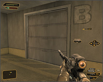 Make sure that the area is secured and start exploring three storage rooms here (A-C) - (5) Peaceful solution: Getting inside the port warehouse - Stowing Away - Deus Ex: Human Revolution Game Guide