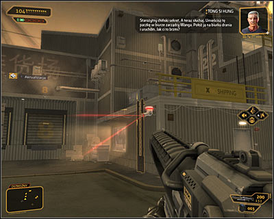 Exit the tool shed and focus on securing the northern part of the port (screen above) - (5) Aggressive solution: Getting inside the port warehouse - Stowing Away - Deus Ex: Human Revolution Game Guide