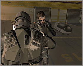Now move north, heading to the small room visible in the distance #1, where two Belltower soldiers rest - (6) Peaceful solution: Getting to the administrator Wangs office - Stowing Away - Deus Ex: Human Revolution Game Guide